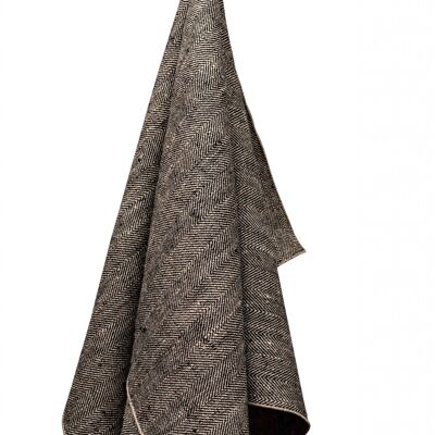 Leinen-Handtuch AUDRA, Farbe: Schwarz