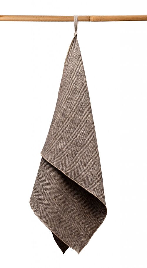 Leinen-Handtuch AUDRA, Farbe: Grau