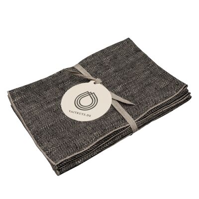 Linen guest towel AUDRA, color: black