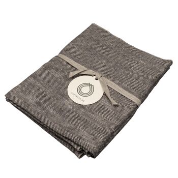 Serviette de douche en lin AUDRA, couleur: gris 1