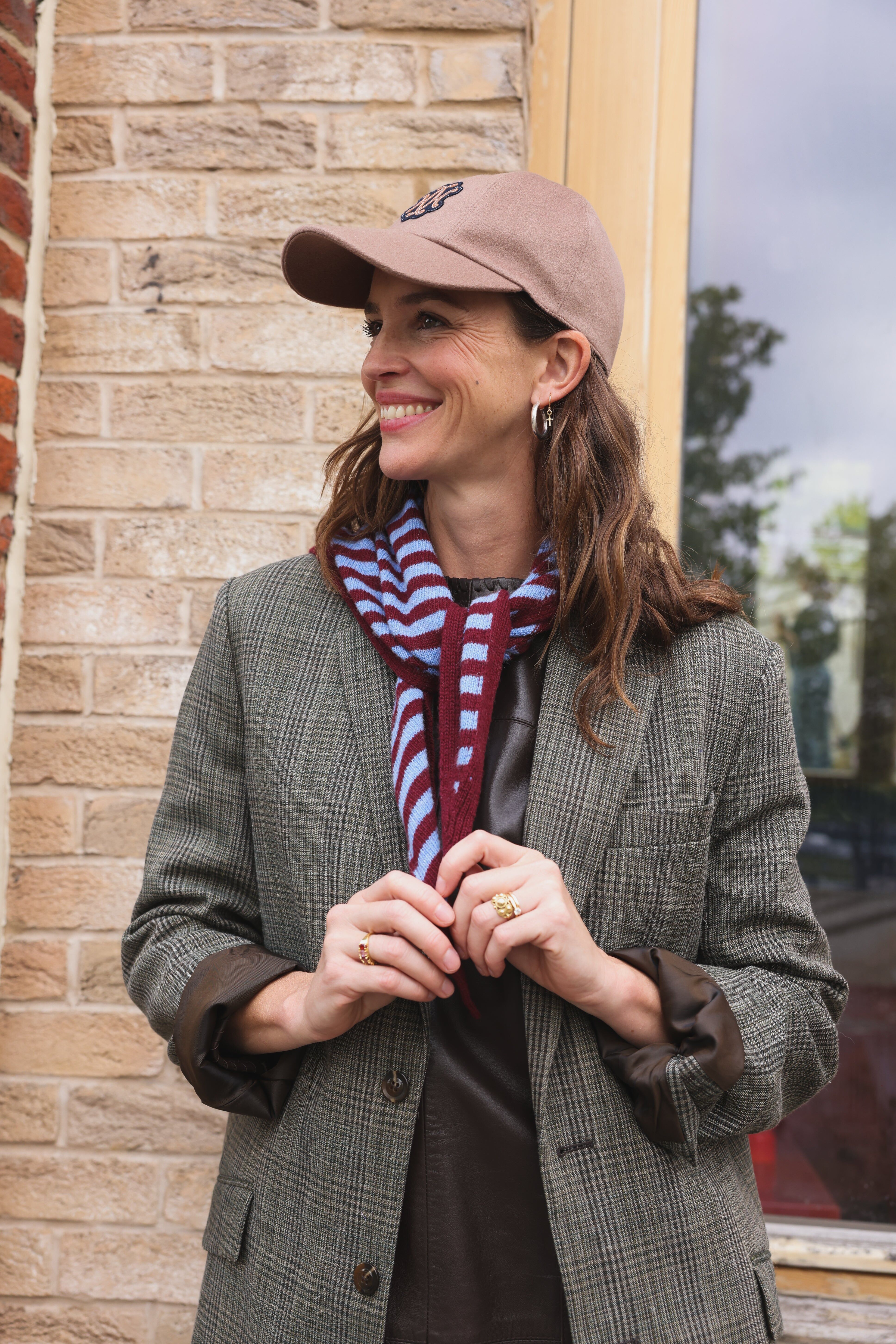Écharpe Colette Rayures bordeaux/bleu