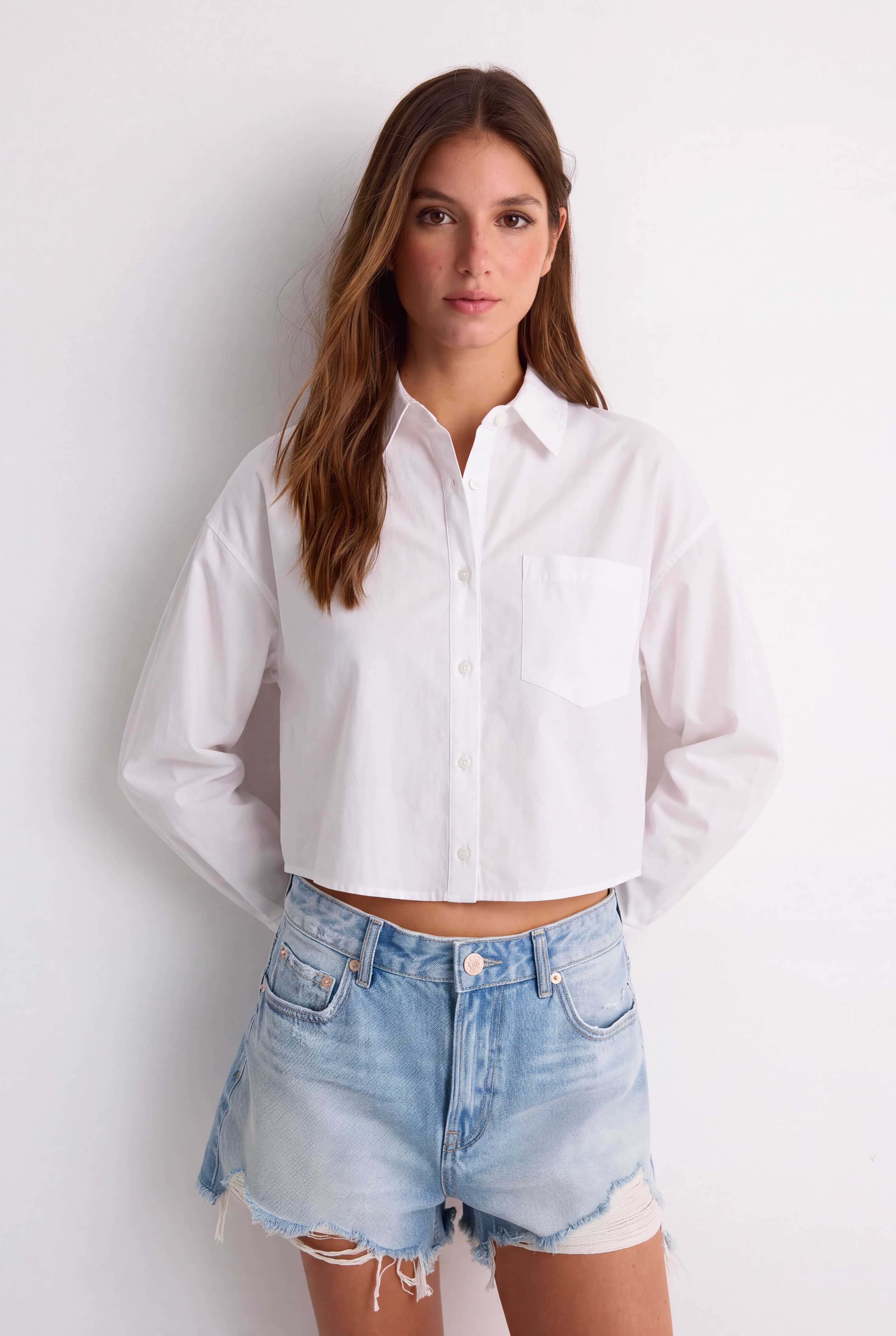 HAMLET - Chemise Crop Dos Ouvert - 100% Coton