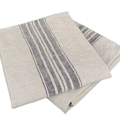 Linen tea towel JARA, color: black