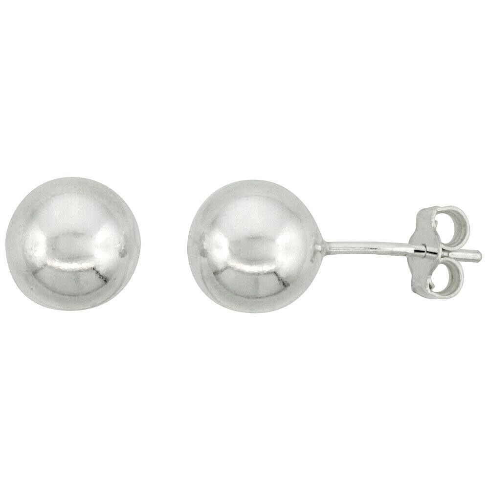 Borchie a sfera e scatola di presentazione in argento sterling da 6 mm (SI-E0064-S-6MM+BOX)