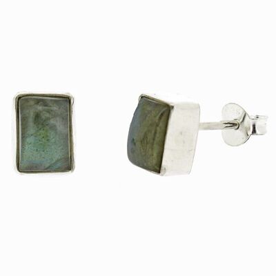 Labradorite Rectangle Stud Earrings with Presentation Box (NSS05-L+BOX)