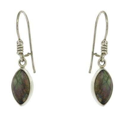 Labradorite Marquise Sterling Silver Earrings with box (NSE26-LL+BOX)