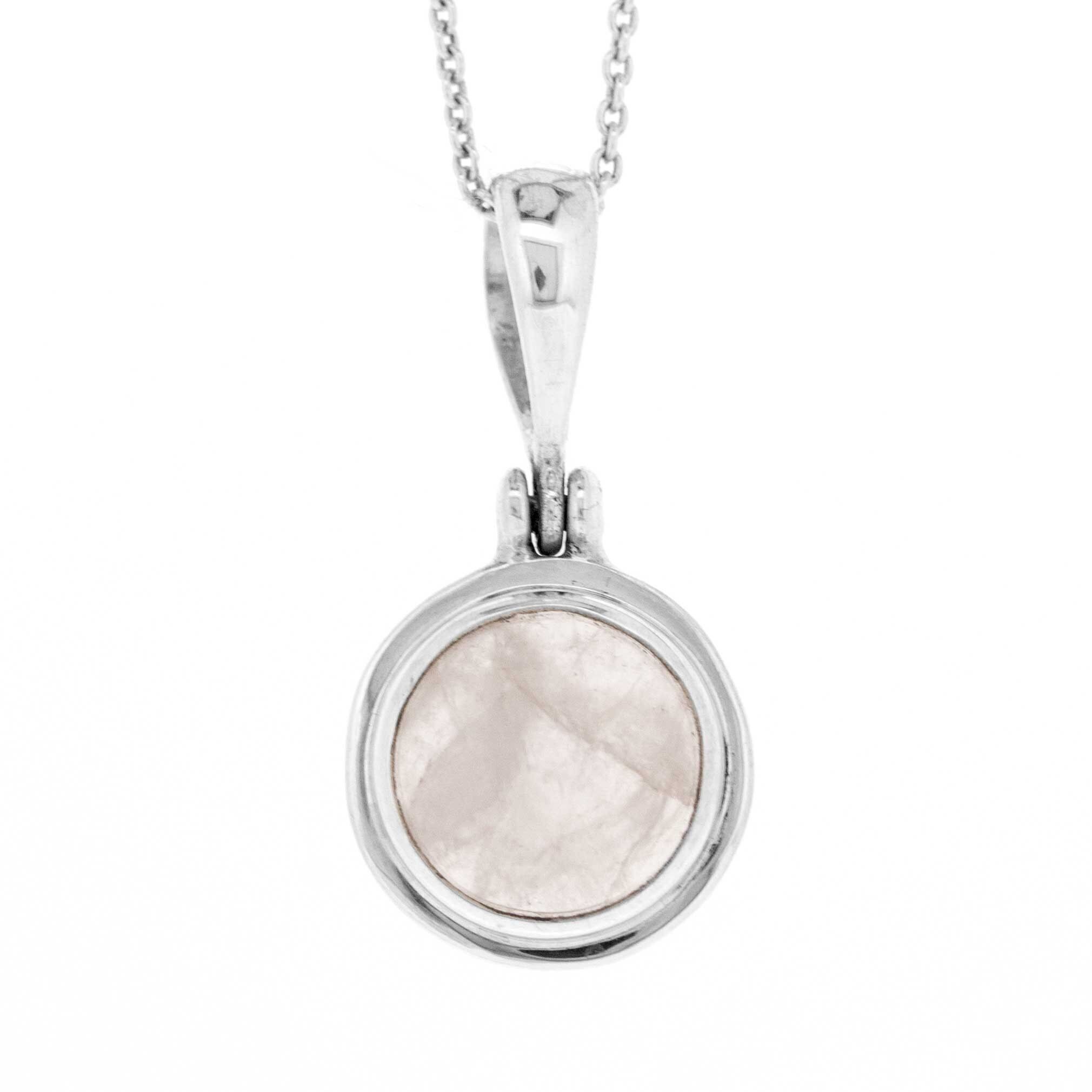 Rose Quartz Double Set Pendant mit 18" Trace Chain und Box (NSP17-RQC+N301+BOX)