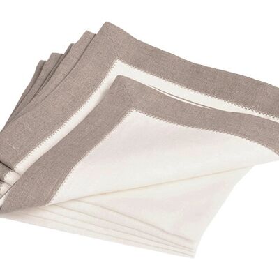 Linen napkin ALANTA, color: white / natural