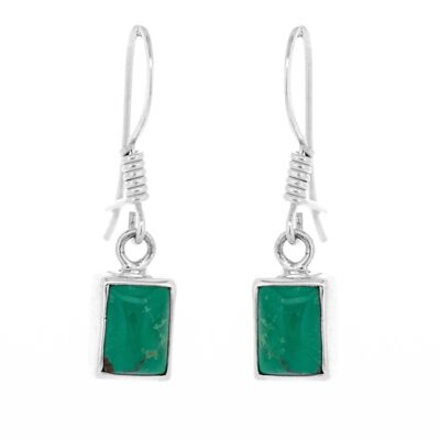 Turquoise Rectangle Drop Earrings and Presentation Box (NSE25-T+BOX)