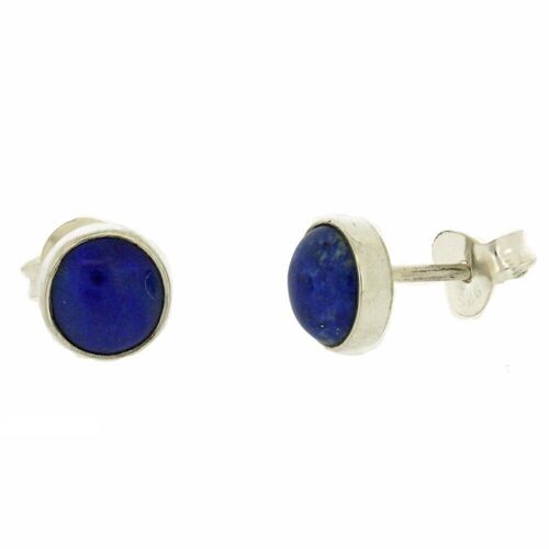 Lapis Lazuli 6mm Round Stud Earrings with Presentation Box (NSS01-LL+BOX)