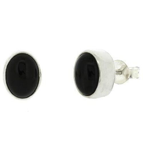 Onyx Large Oval Stud Earrings with Presentation Box (NSS11-ON+BOX)