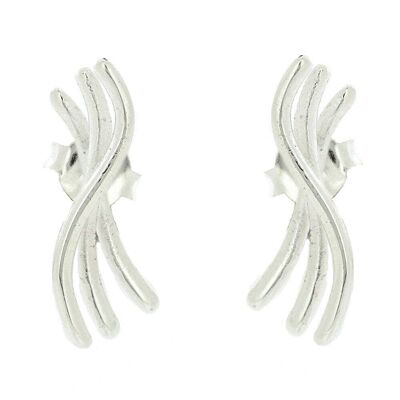 Silver Currents Stud Earrings with Presentation Box (SI-E0016-S+BOX)