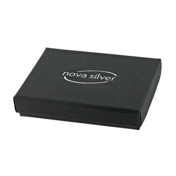 Boucle d'oreille pendante rectangulaire en quartz rose avec loquet de sécurité et boîte (NSE25-RQ+BOX) 3