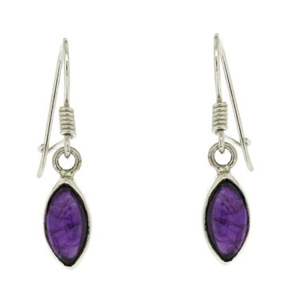 Amethyst Marquise Ohrringe mit Sicherheitsverschluss und Box (NSE26-AMC+BOX)