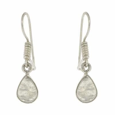 Moonstone Teardrop Ohrringe mit Sicherheitsverschluss und Box (NSE23-M+BOX)