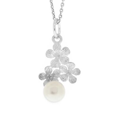 Three Garland Pearl Pendant with 18" Trace Chain and Box (K-P846-S+N301+BOX)