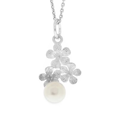 Pendentif trois guirlandes de perles avec chaîne de 18" et boîte (K-P846-S+N301+BOX)