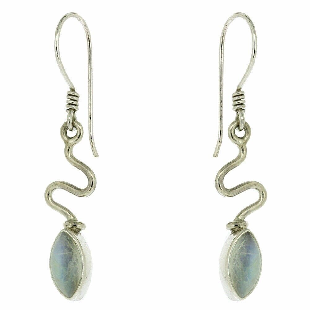 Orecchini Marquise in pietra di luna con gancio Shepard e scatola (NSE28-M+BOX)