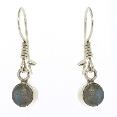 Labradorite Round Drop Earrings with Safety Catch and Box (NSE27-L+BOX)