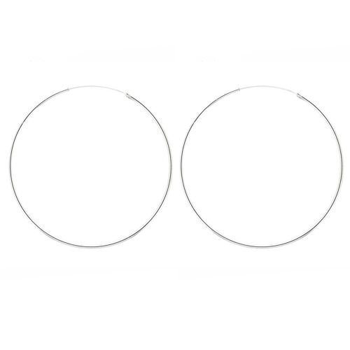 Sterling Silver 1.5mm x 20mm Round Hoops and Box (SI-E0105-S+BOX)