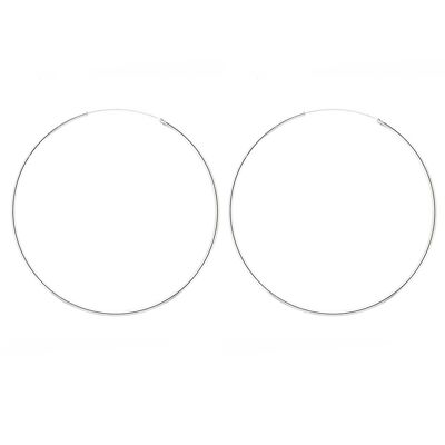Sterling Silver 1.5mm x 20mm Round Hoops and Box (SI-E0105-S+BOX)