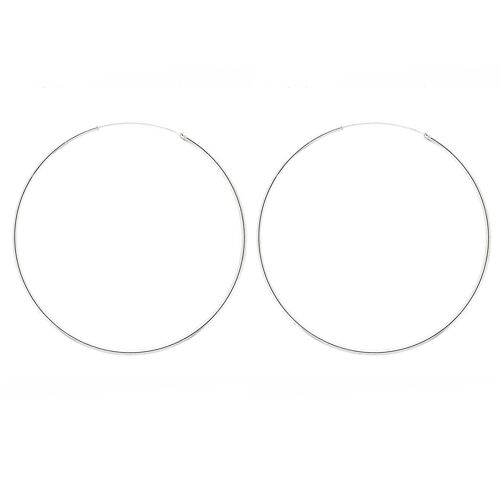 Sterling Silver 1.5mm x 40mm Round Hoops and Box (SI-E0104-S+BOX)