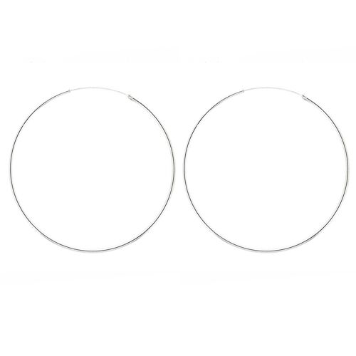 Sterling Silver 1.5mm x 50mm Round Hoops and Box (SI-E0063-S+BOX)