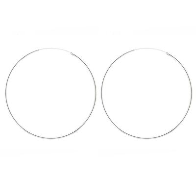 Sterling Silver 1.5mm x 60mm Round Hoops and Box (SI-E0087-S +BOX)
