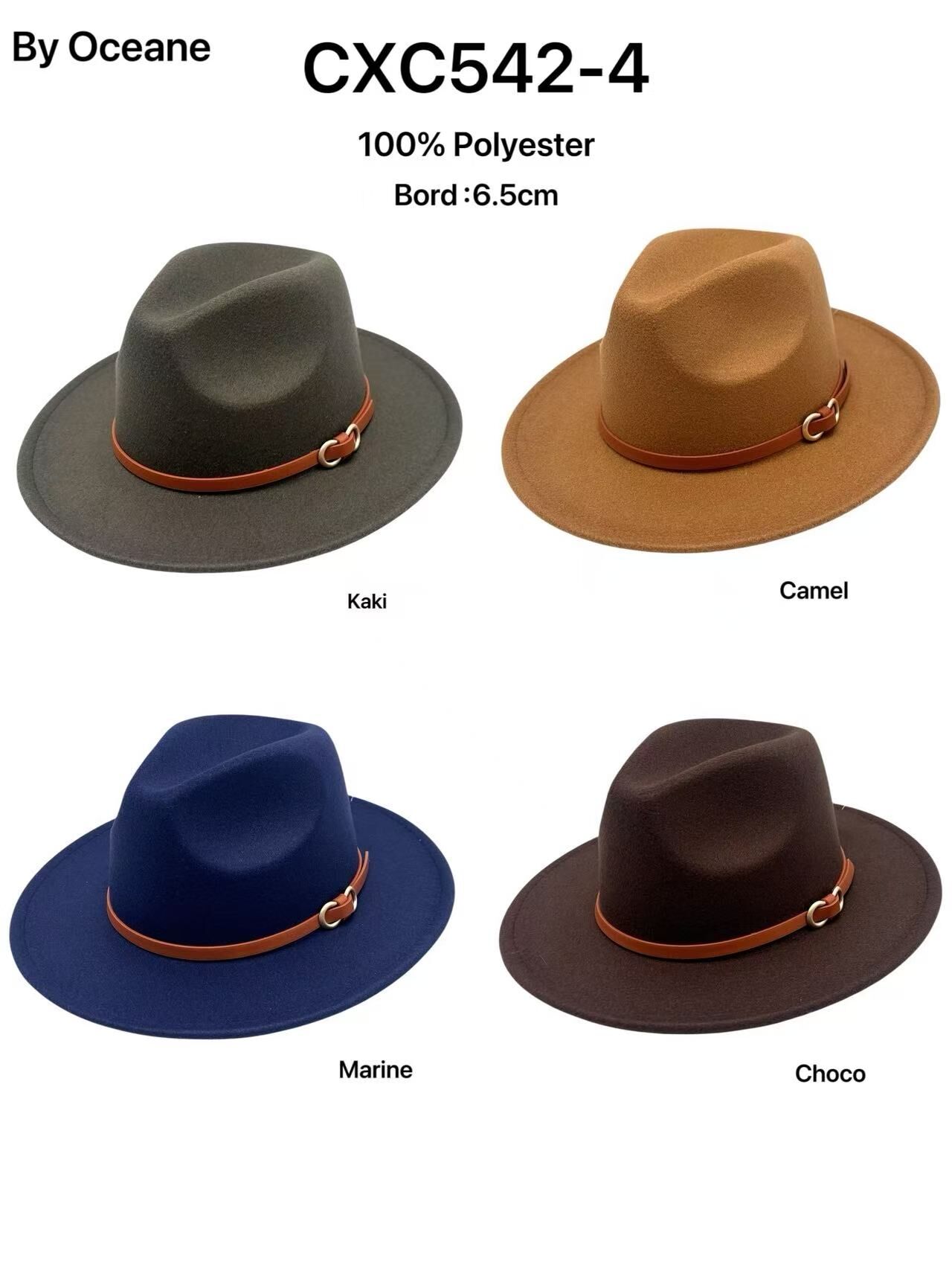 Chapeaux Boucle Or Rond en Feutre Elegant