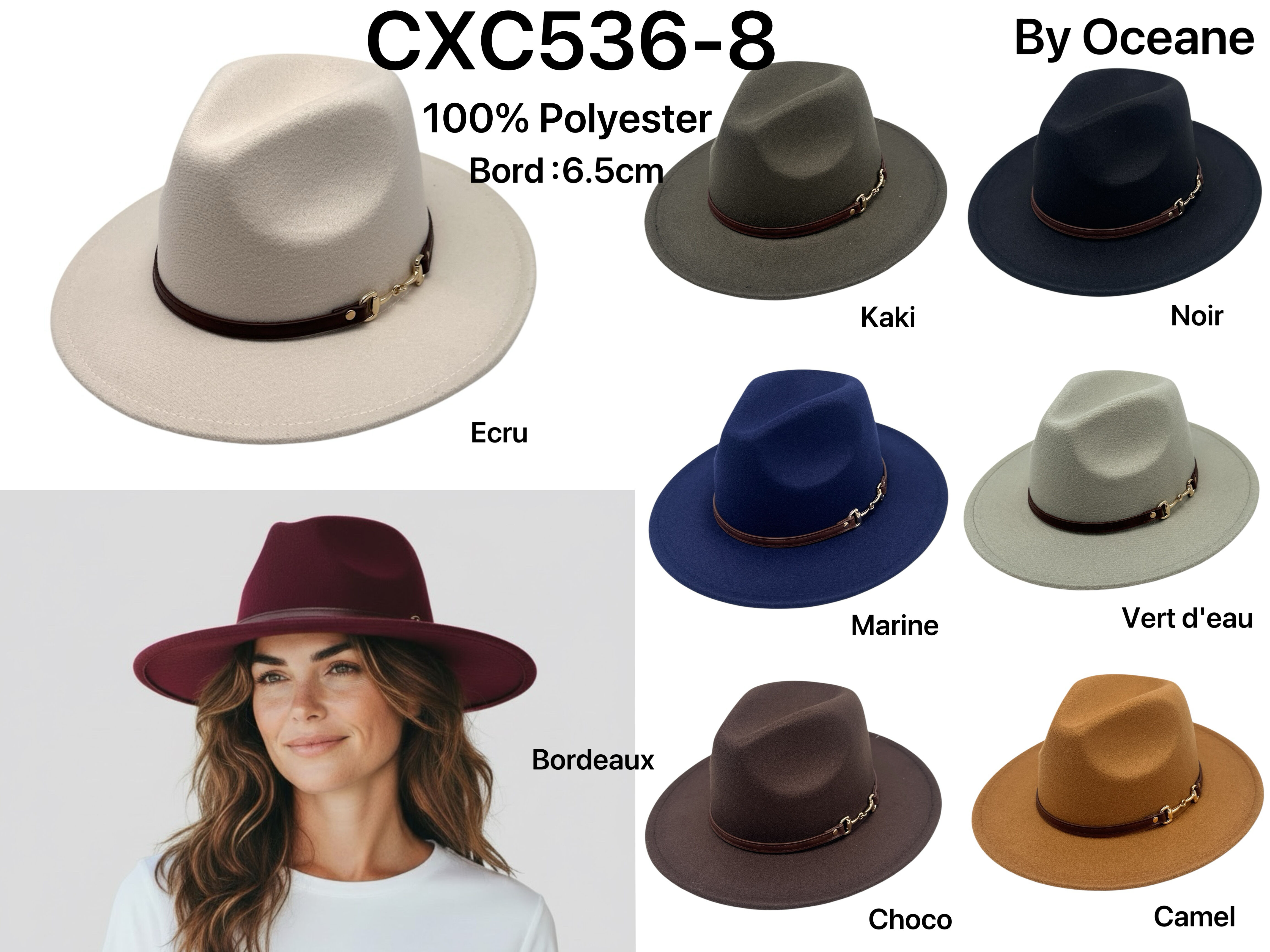 Chapeaux Boucle Or en Feutre Elegant