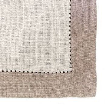 Nappe en lin ALANTA, couleur: blanc / naturel 120 x 120 cm 3