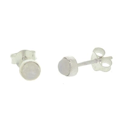 Moonstone 4mm Round Studs and Presentation Box (NSS16-M+BOX)