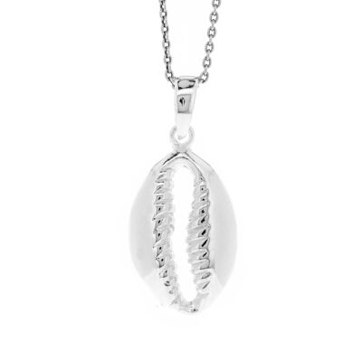 Cowrie Shell Pendant with 18" Chain and Presentation Box (SI-P0094-S+N301+BOX)
