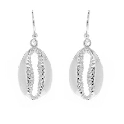 Cowrie Shell Drop Earrings and Presentation Box (SI-E0094-S+BOX)