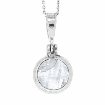 Moonstone Double Set Pendant with 18" Trace Chain + Box (NSP17-M+N301+BOX)