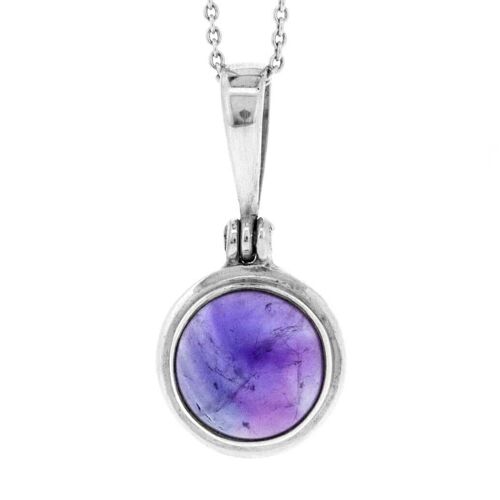 Amethyst Double Set Pendant with 18" Trace Chain and Box (NSP17-AMC+N301+BOX)