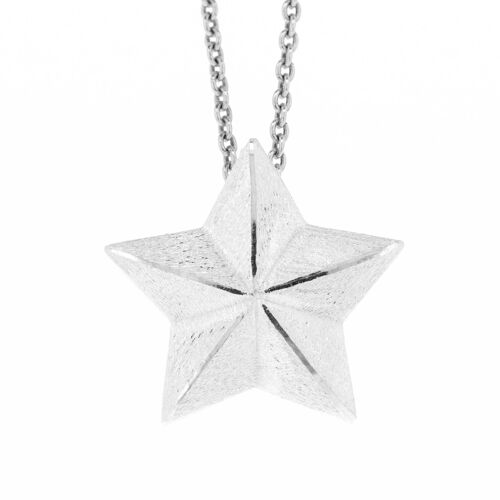 Festive Star Pendant with 18" Trace Chain and Box (K-P859-S+N301+BOX)