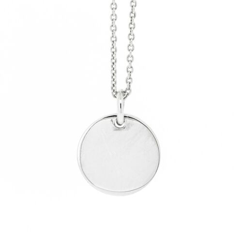 12mm Disc Tag Pendant with 18" Trace Chain and Box (SI-P0090-S+N301+BOX)