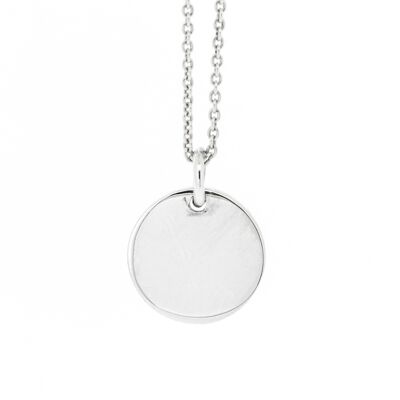 12mm Disc Tag Pendant with 18" Trace Chain and Box (SI-P0090-S+N301+BOX)