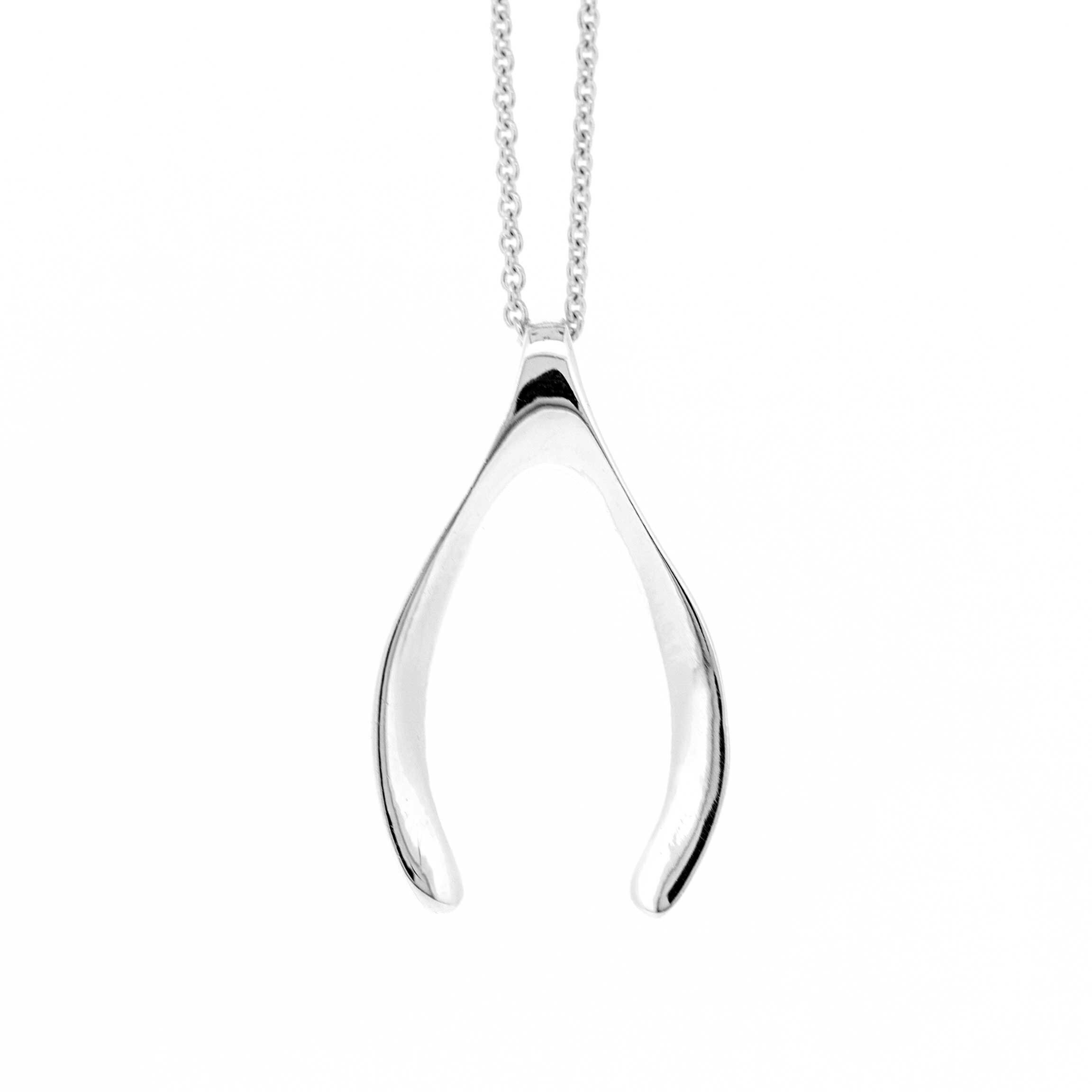 Wishbone Pendant with 18" Trace Chain and Presentation Box (SI-P0067-S+N301+BOX)