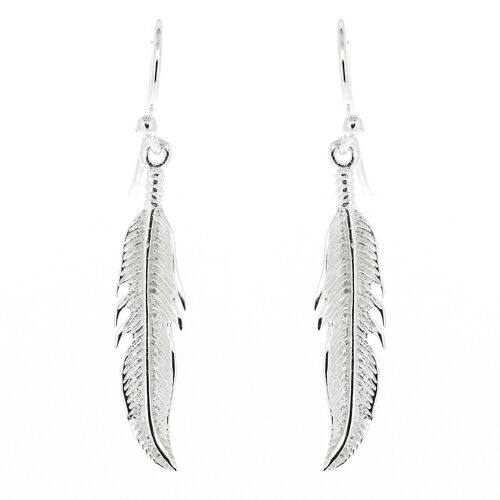 Feather Earrings with Presentation Box (SI-E0086-S+BOX)