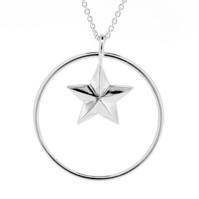 Star Pendant with 18" Trace Chain and Presentation Box (K-P1000-S+N301+BOX)