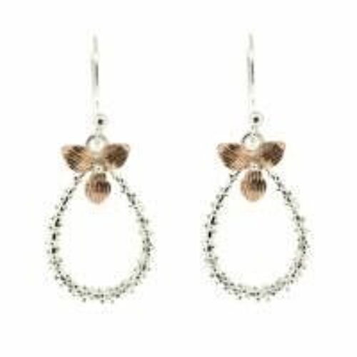 Trillium Flower Drop Earrings and Presentation Box (K-E914-GS+BOX)