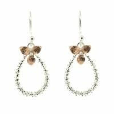 Orecchini pendenti con fiore Trillium e scatola di presentazione (K-E914-GS+BOX)