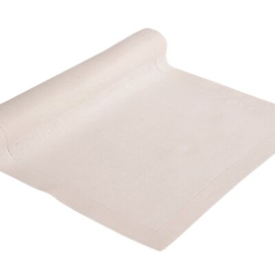 Linen table runner ALANTA, color: white 40 x 160 cm