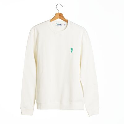 Ivory unisex sweatshirt embroidered with apostrophe logo