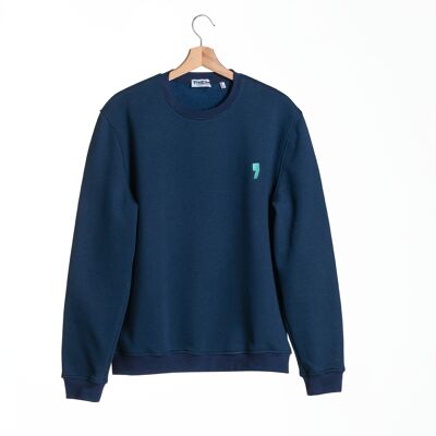 Mixed navy sweatshirt embroidered with apostrophe logo