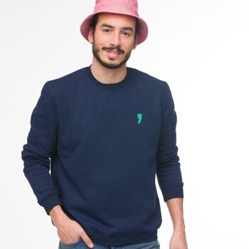 Le sweat mixte marine brodé logo apostrophe 2