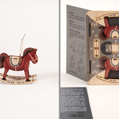 Cavallo a dondolo - Biglietto d'auguri 3D Deco