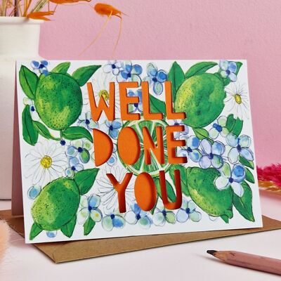 Well Done You' Paper Cut Congratulations Card